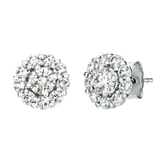 1.00 Carat Natural Diamond Stud Jacket Earrings G-H SI 14K White Gold